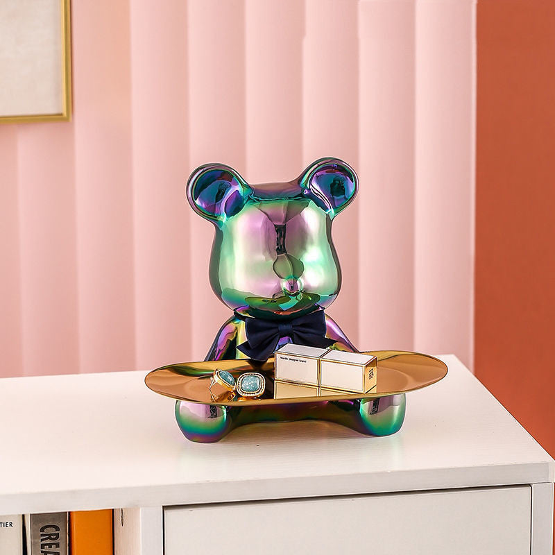 Metallic Teddy Bear Tray