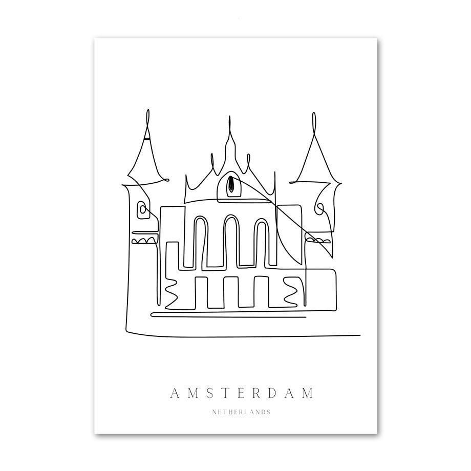 Fine Line Cities Canvas Posters