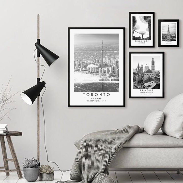 Black And White Cities Canvas Posters