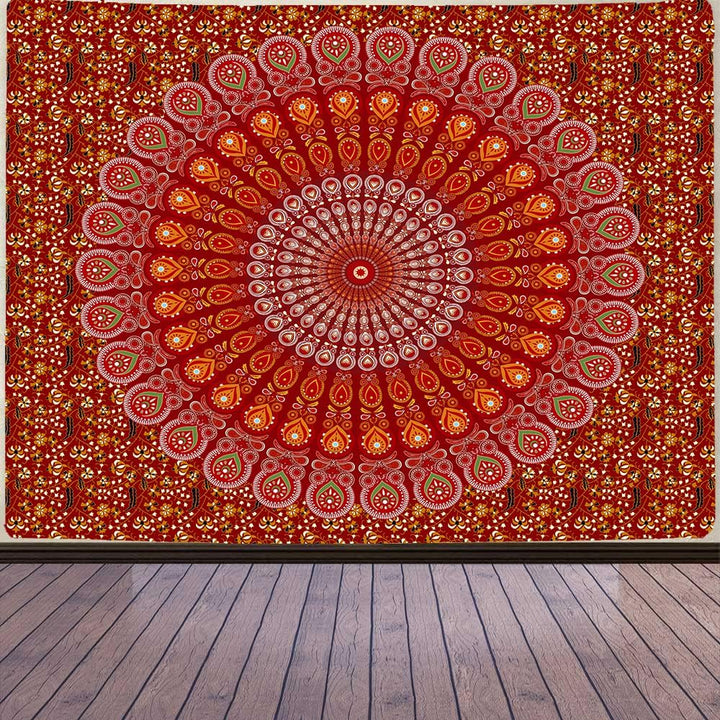 Red Mandala Tapestry