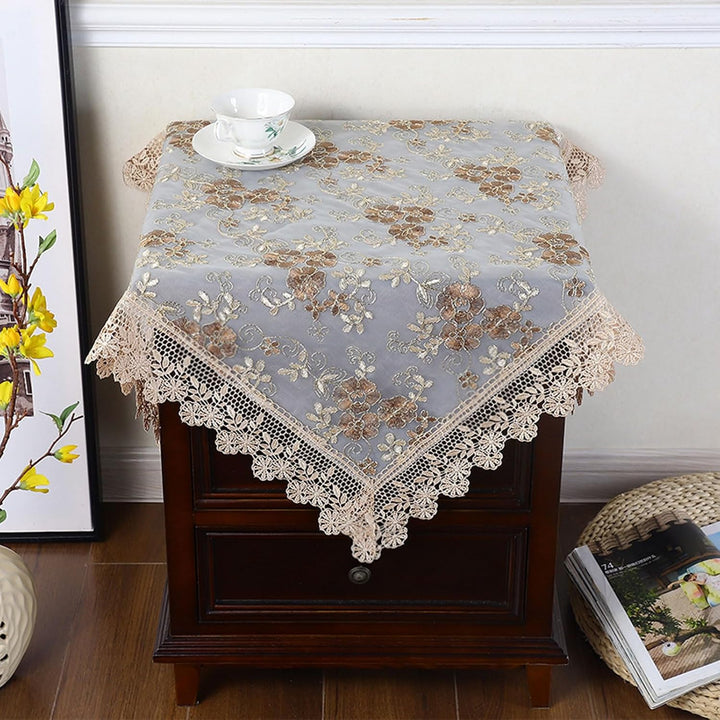 Embroidered Floral Tablecloth