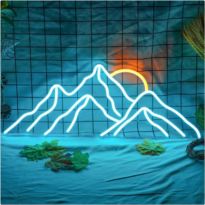 Mountain Sunset Neon Light