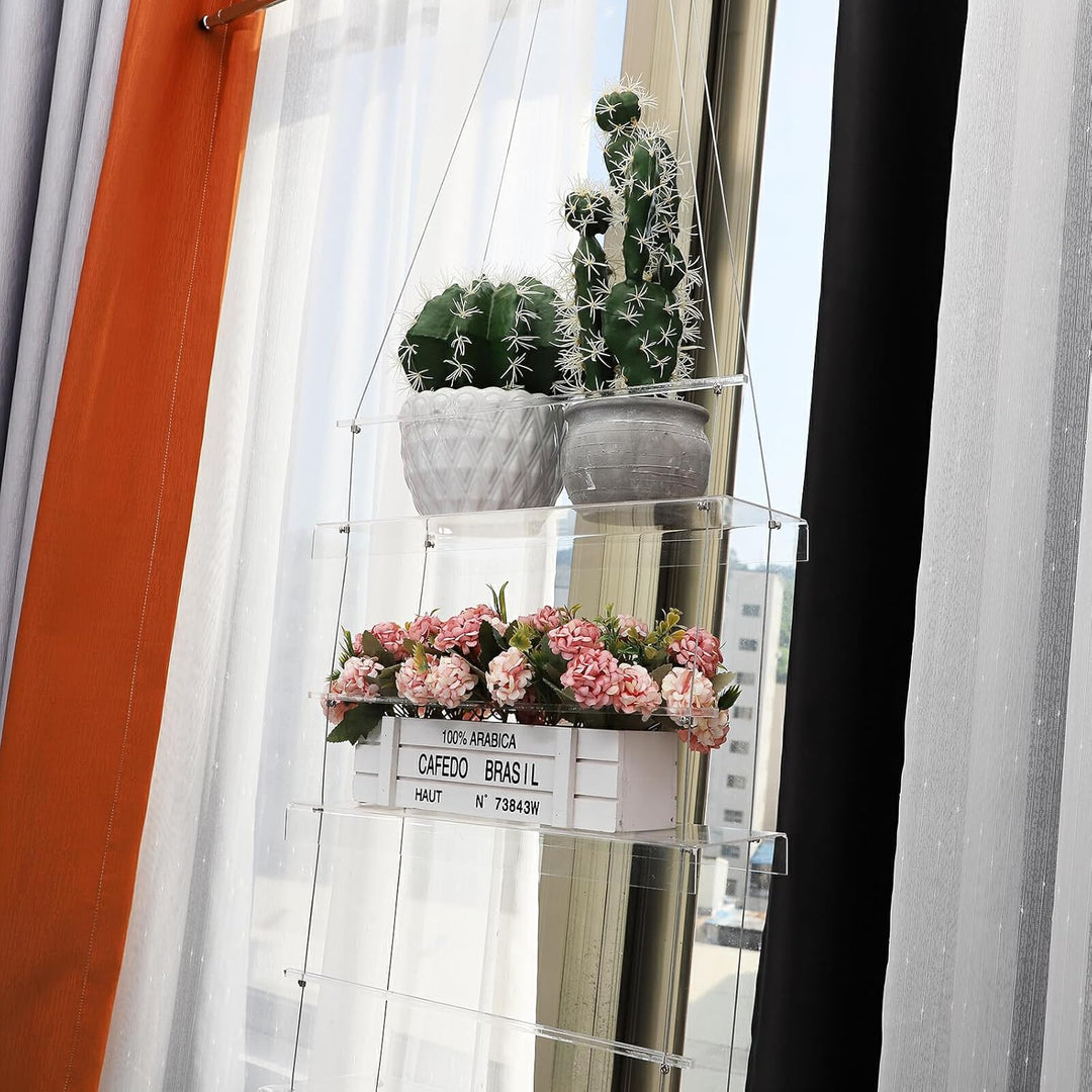 Transparent Flower Pot Hanging Shelf