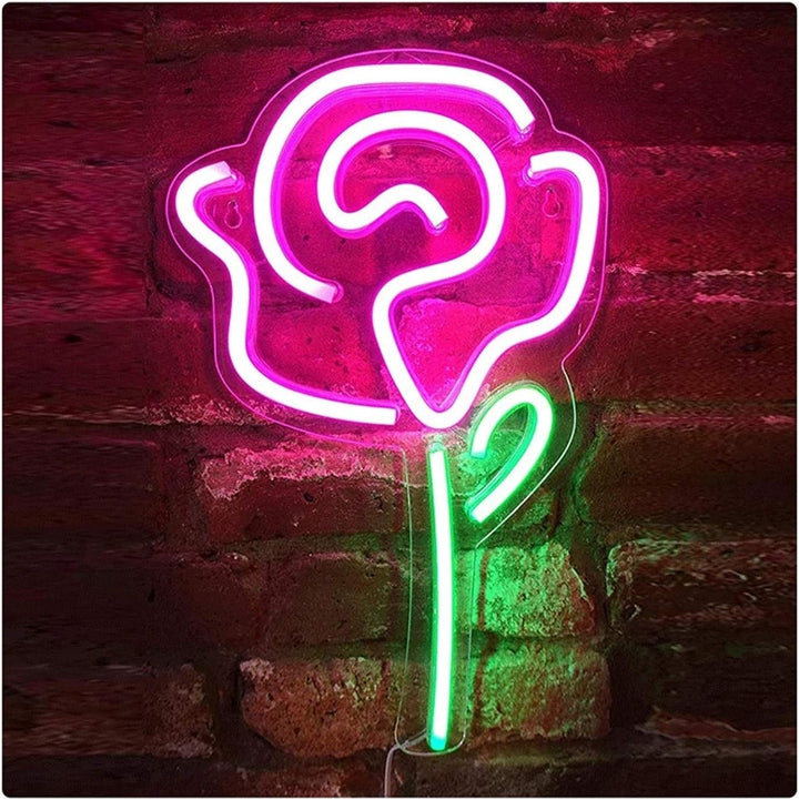 Single Rose Neon Light