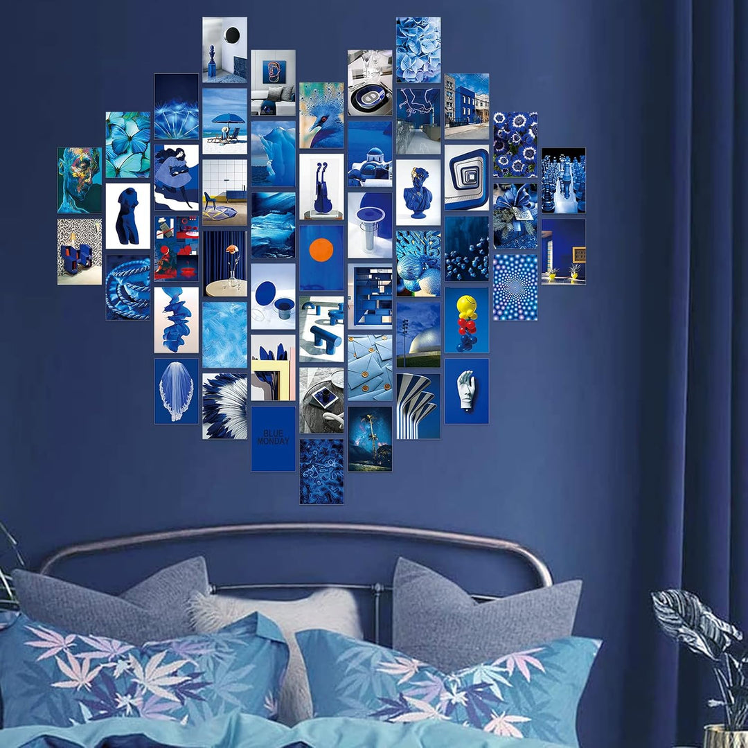 Artsy Deep Blue Wall Collage Kit - 70pcs