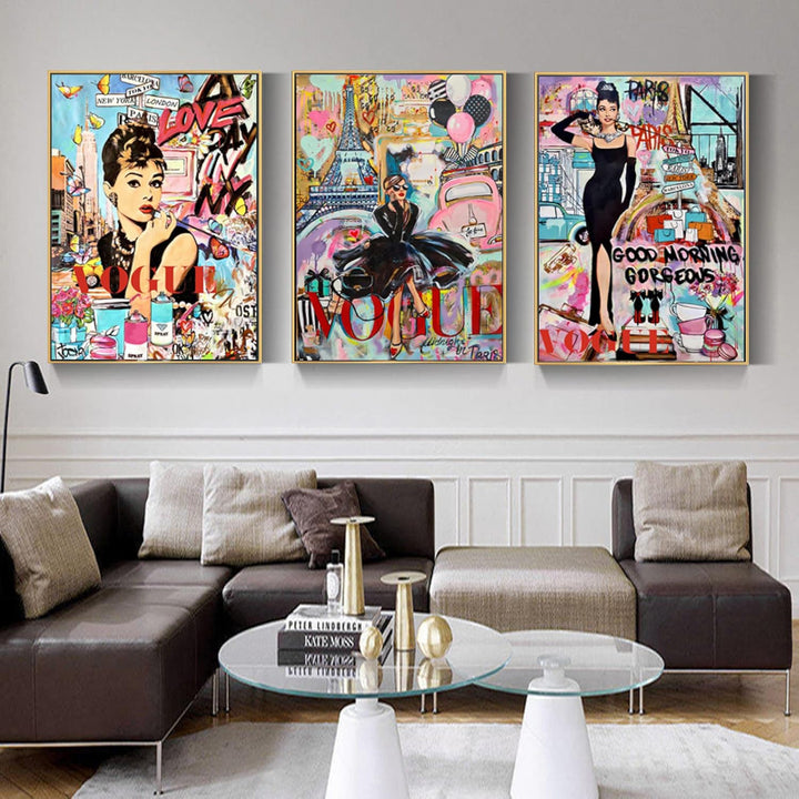 Audrey Hepburn Graffiti Canvas Posters