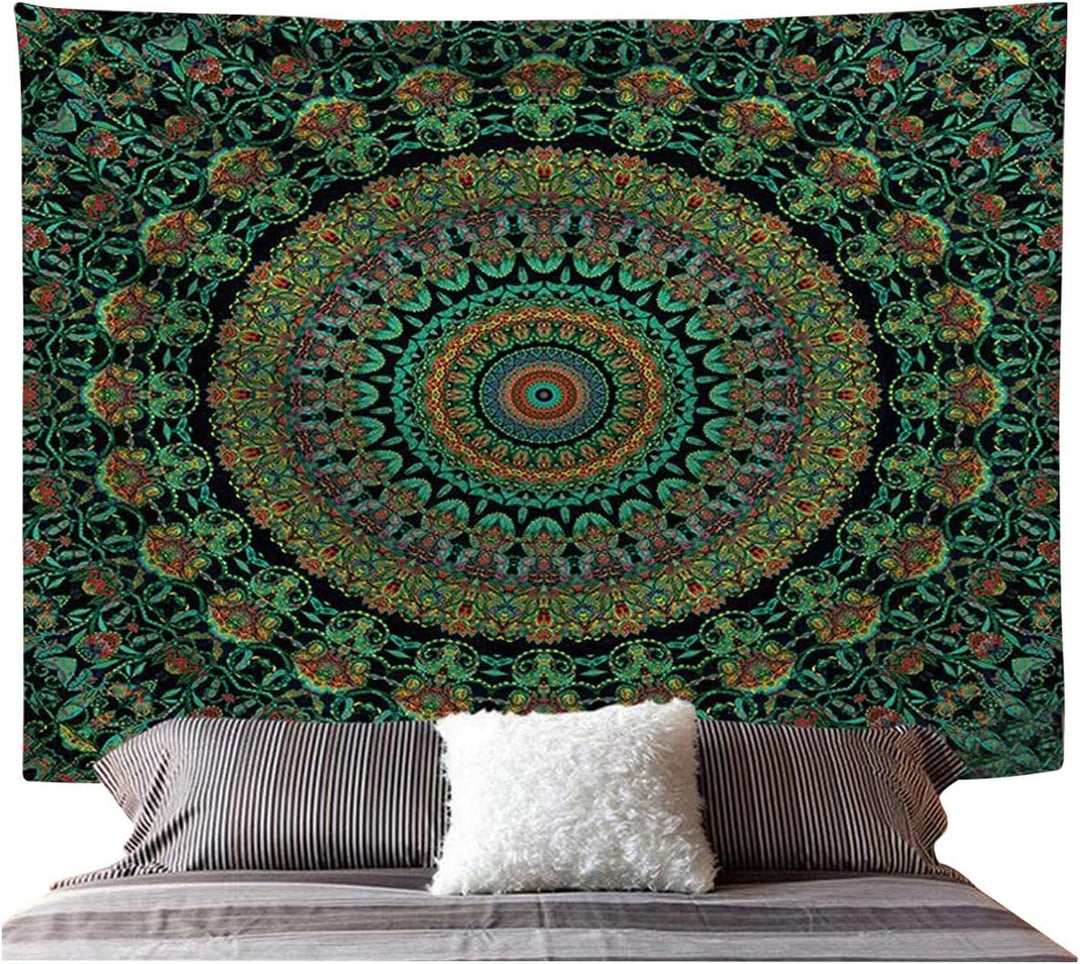 Green Mandala Tapestry