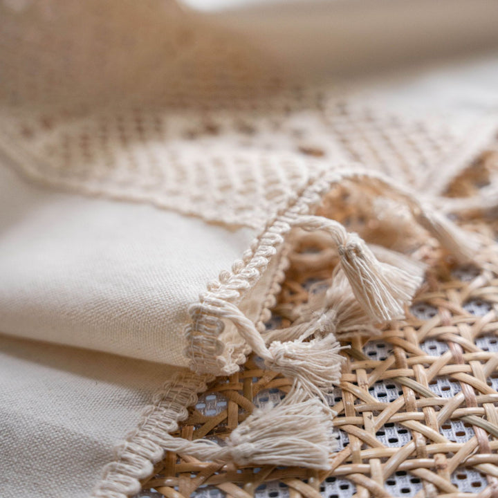 Beige Crochet Curtain