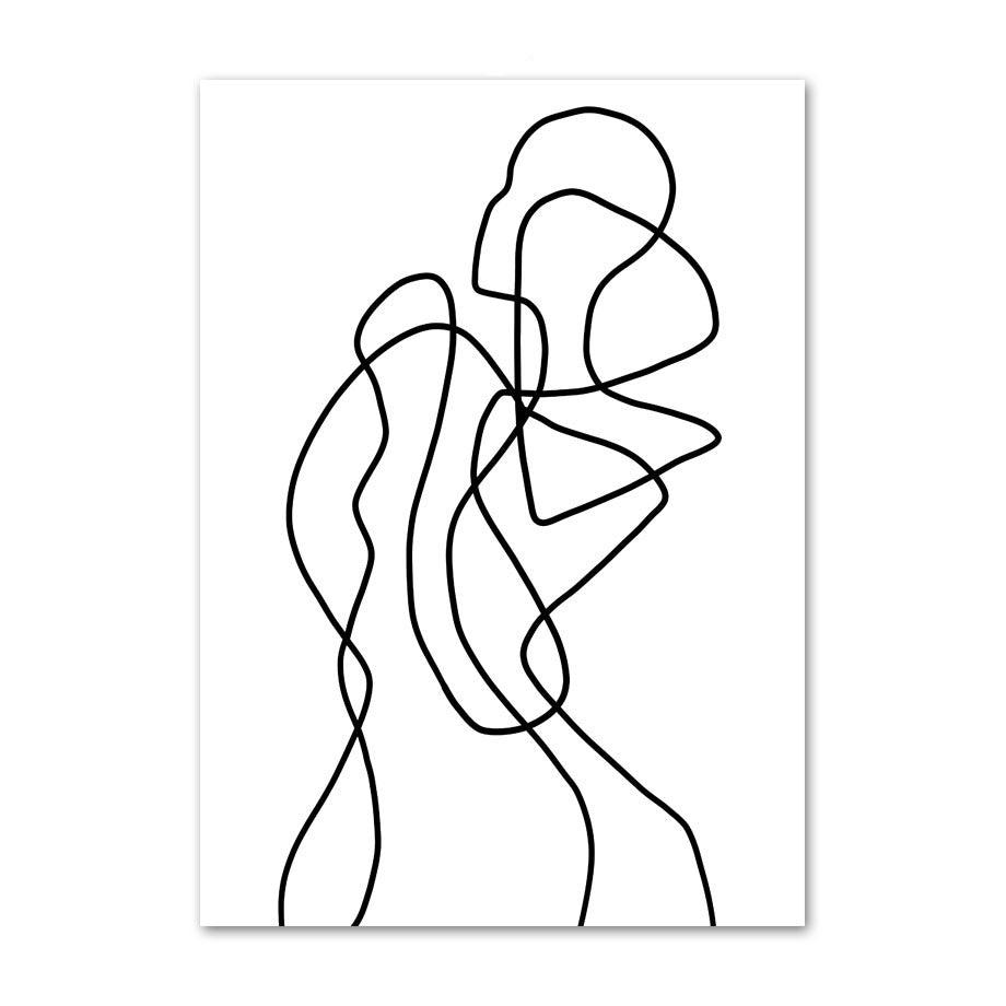 Fine Line Woman Canvas Posters