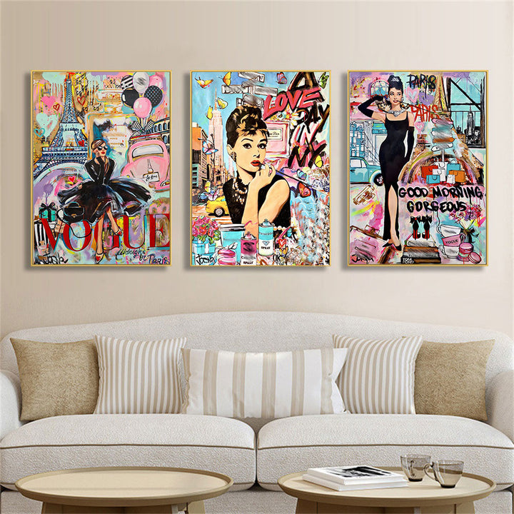 Audrey Hepburn Graffiti Canvas Posters