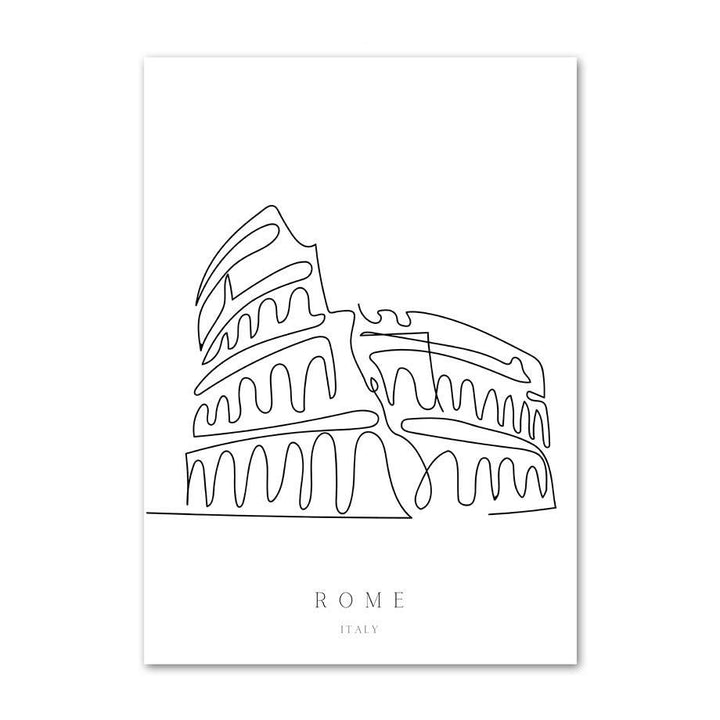 Fine Line Cities Canvas Posters