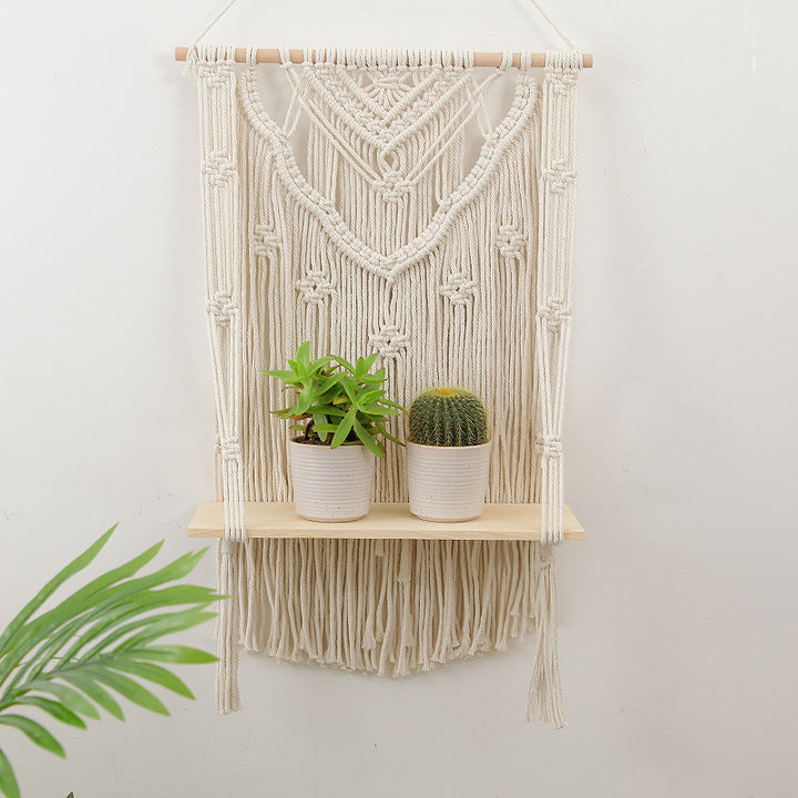 Handmade Macrame Hanging Shelf