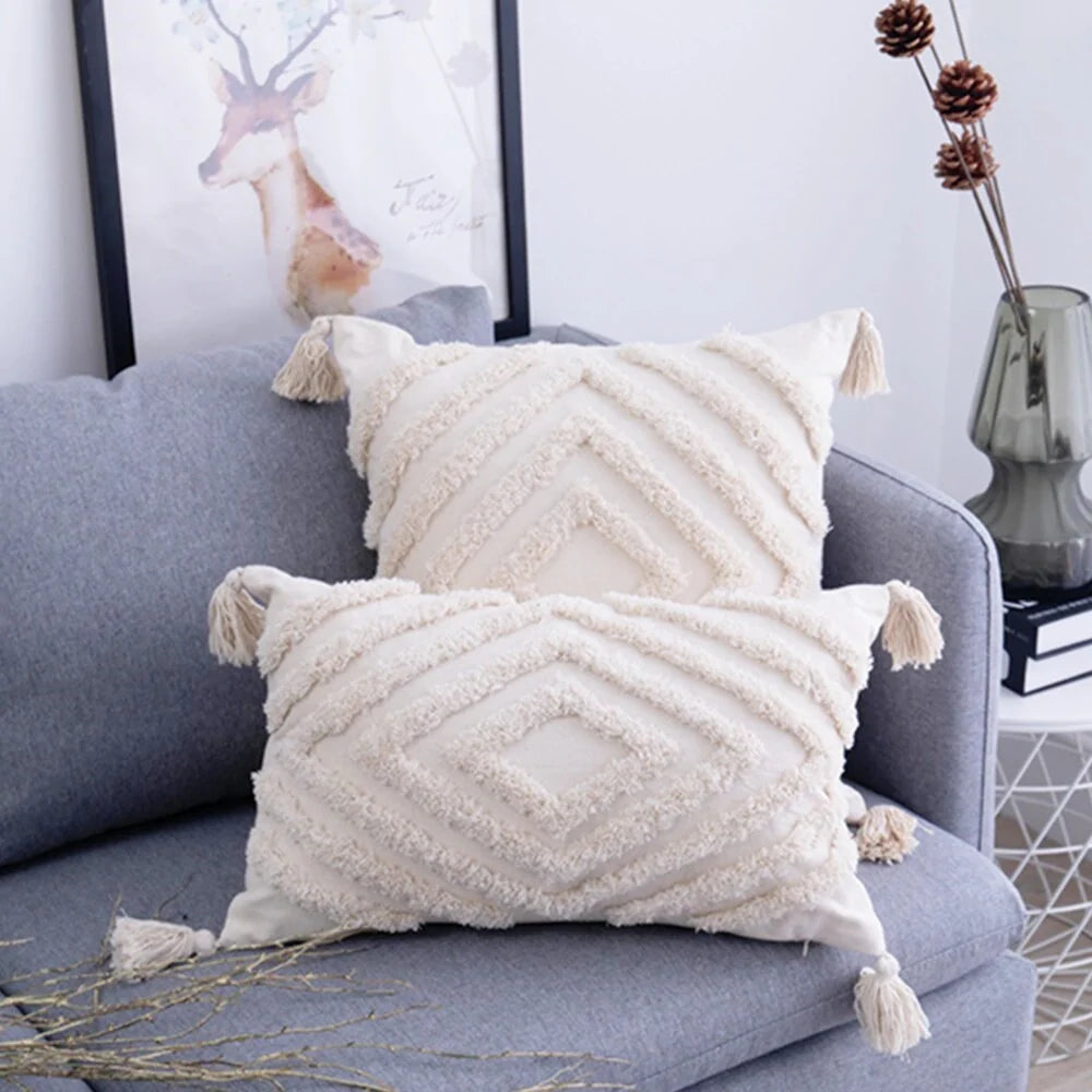 Tufted Farmhouse Throw Pillow Cover