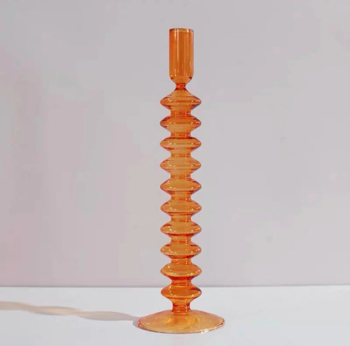 Retro Abstract Glass Candle Holder