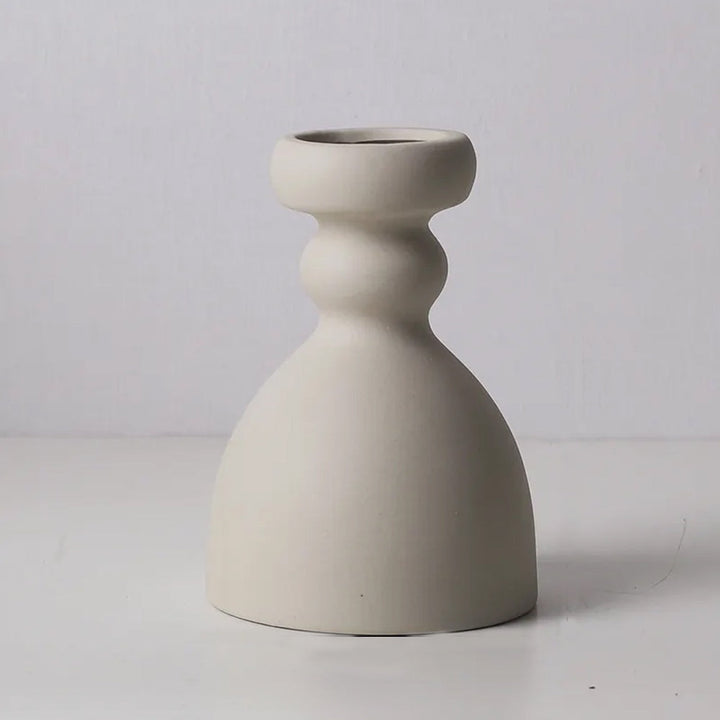 White Ceramic Candle Holder