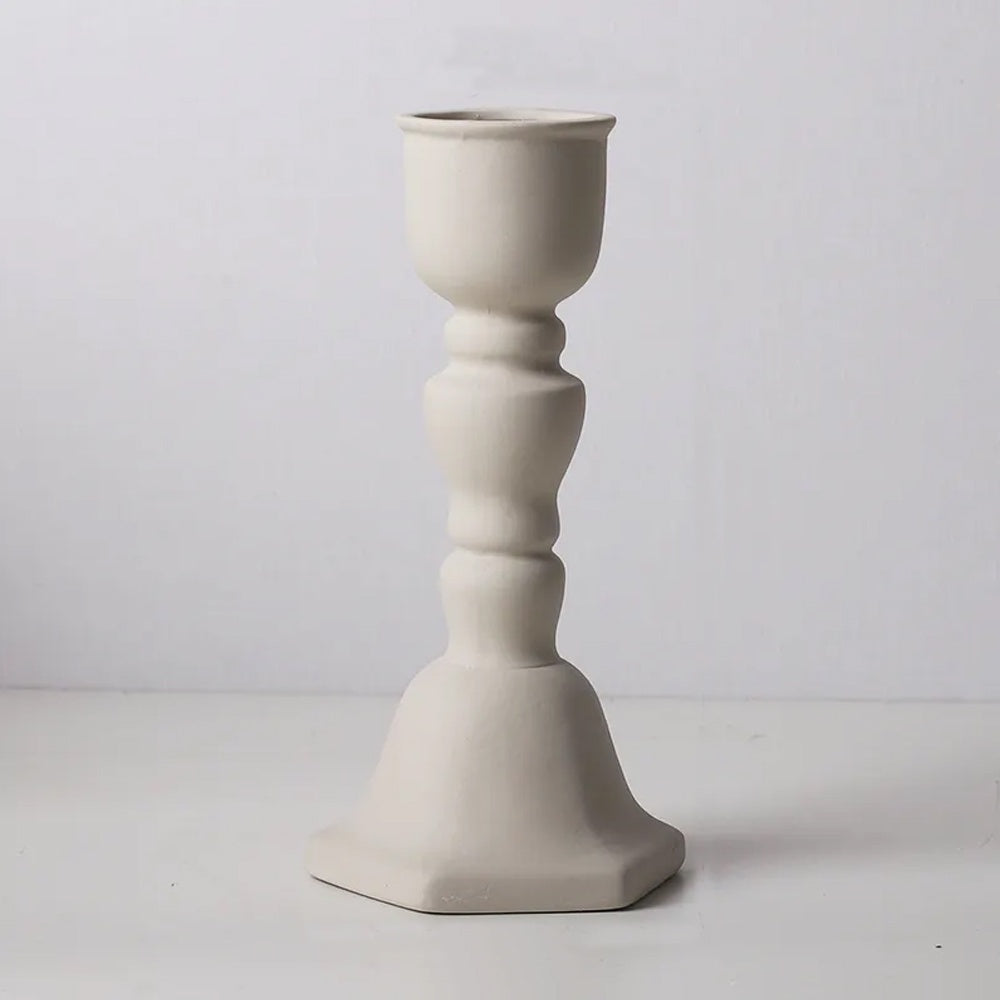 White Ceramic Candle Holder