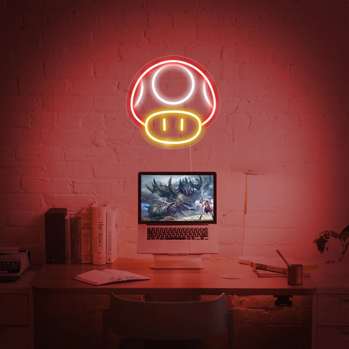 Mario Mushroom Neon Light