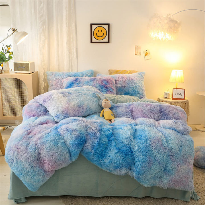 Rainbow Fluffy Bedding Set