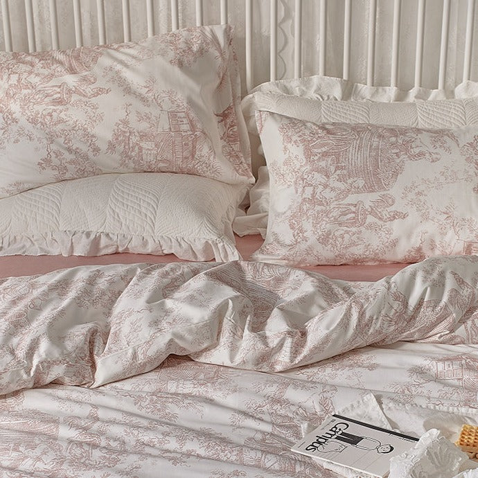 French Toile Bedding Set