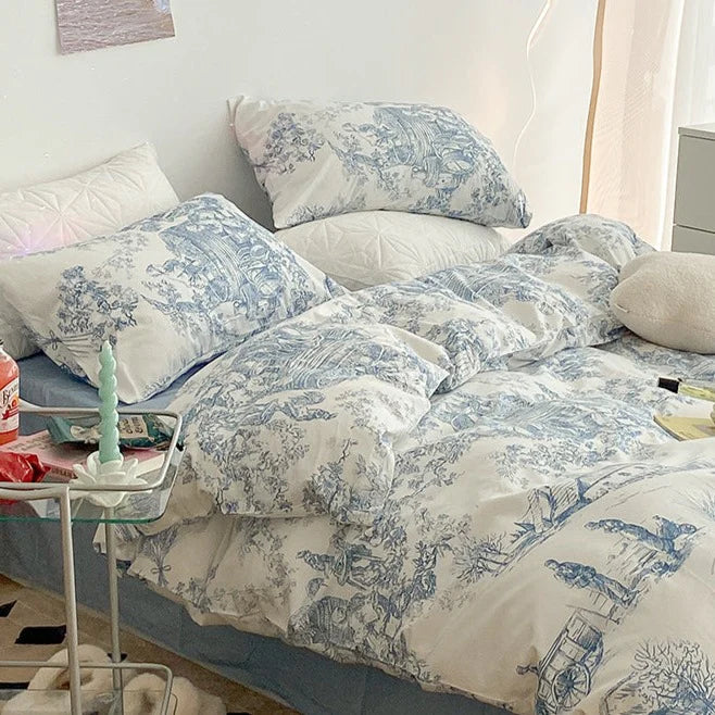 French Toile Bedding Set