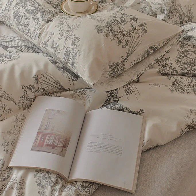 French Toile Bedding Set