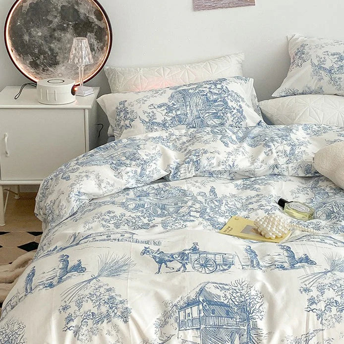 French Toile Bedding Set