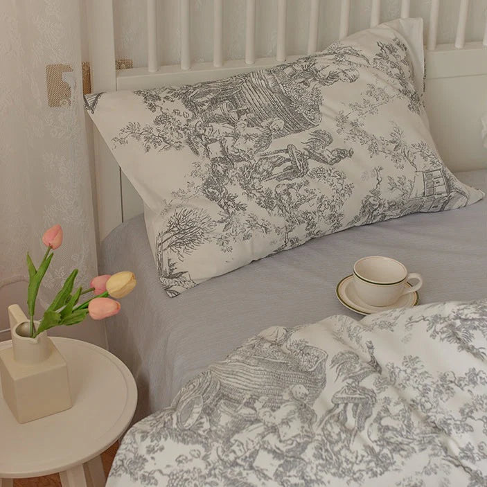 French Toile Bedding Set