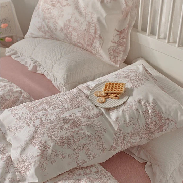 French Toile Bedding Set