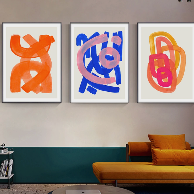 Mid-Century Abstract Canvas Posters