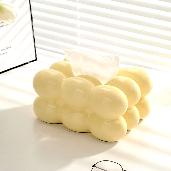 Marshmallow Ceramic Tissue Box