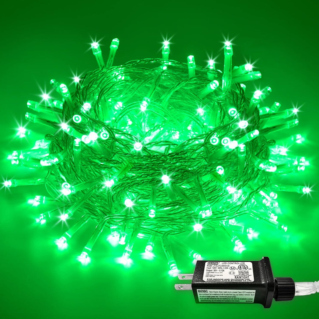 VibeCore 10M colorful traditional string lights in green, brightening up any room with a fresh, lively glow, perfect for creating a vibrant atmosphere.