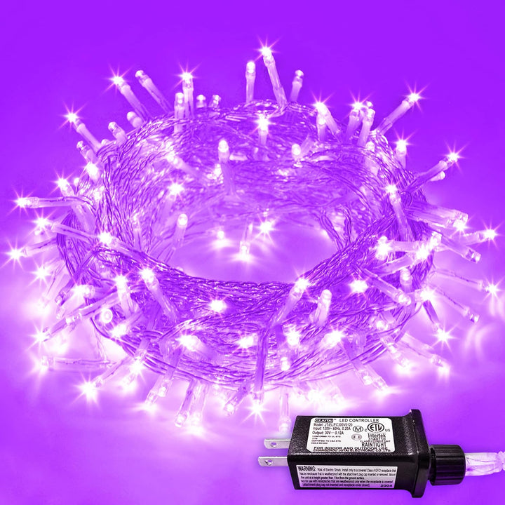 VibeCore 10M colorful traditional string lights in purple, offering a bright and vibrant glow, perfect for adding a cozy, colorful atmosphere to any space.