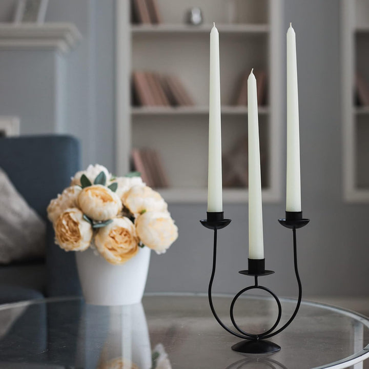 VibeCore 4-Pack Scented Solid Color Long Candles, premium handcrafted taper candles, minimalist decor, ideal for table settings, romantic ambiance, clean burn.