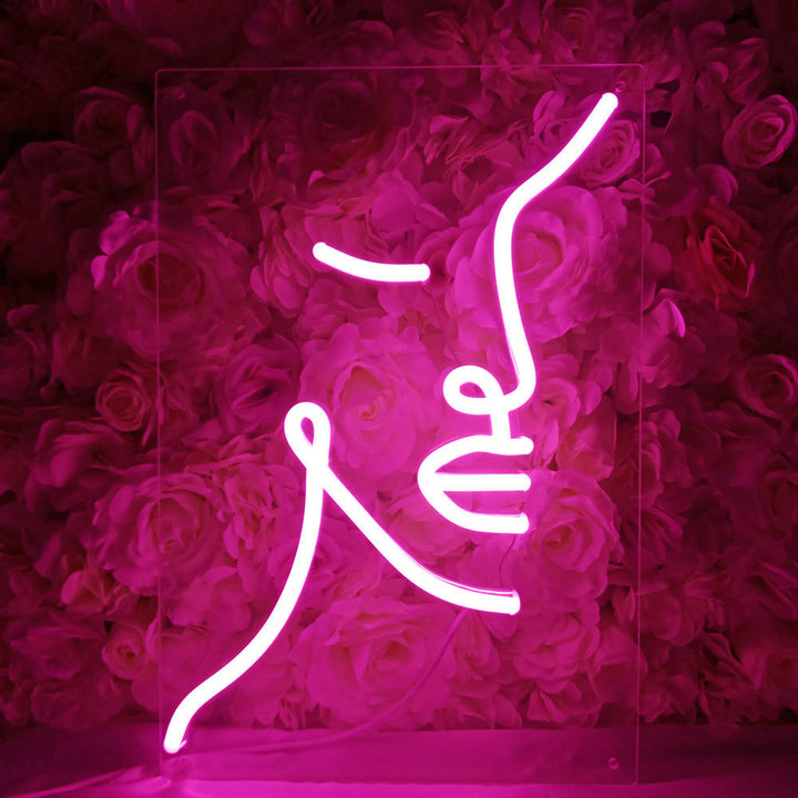 VibeCore Abstract Face Neon Light