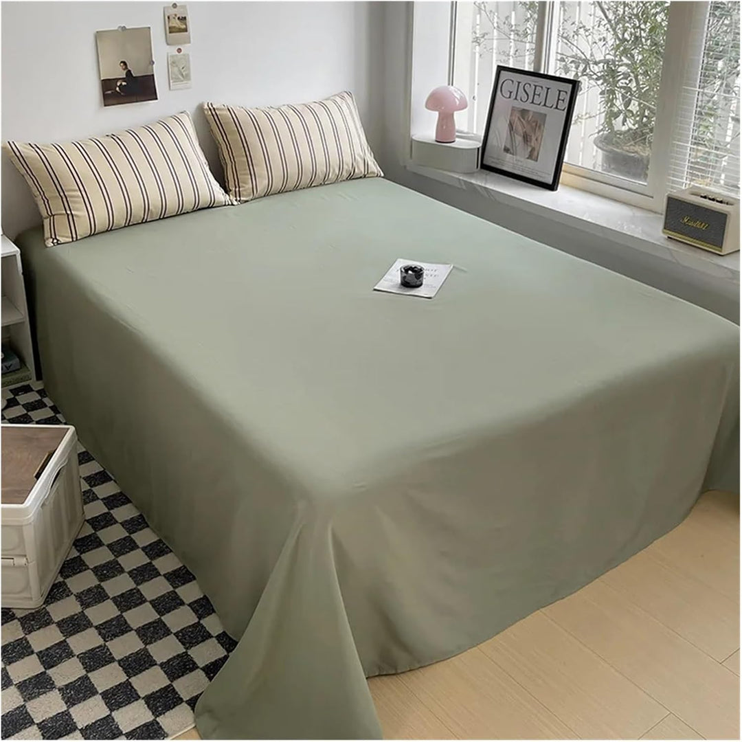 Close-up of the sheet from the VibeCore Aesthetic Beige Urban Stripe Duvet Cover Set, featuring a modern striped design in warm beige tones. Made from soft, breathable fabric, this sheet adds a stylish and cozy touch to any bedroom or dorm.