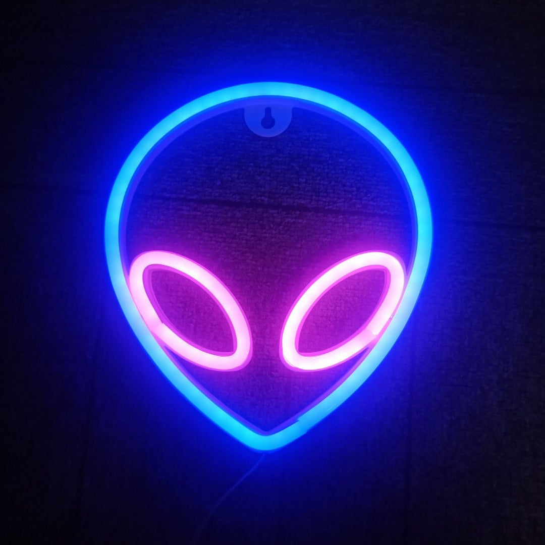 VibeCore Alien Neon Light in Blue & Pink brings a cool, playful vibe to any space with its vibrant glow and unique, fun design.