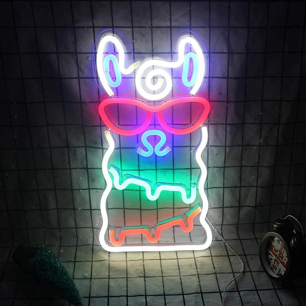 VibeCore Alpaca Neon Light Leaning Against Wall