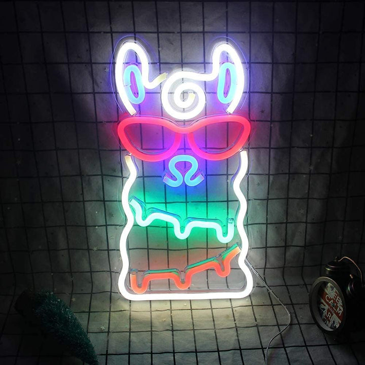 VibeCore Alpaca Neon Light Leaning Against Wall