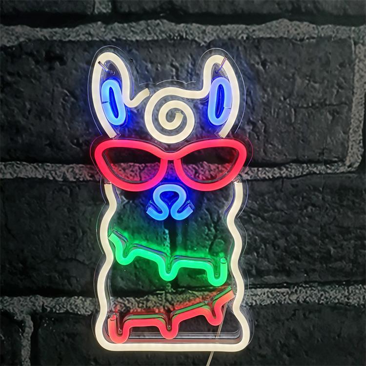 VibeCore Alpaca Neon Light On Brick Wall