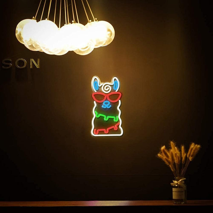 VibeCore Alpaca Neon Light On Wall
