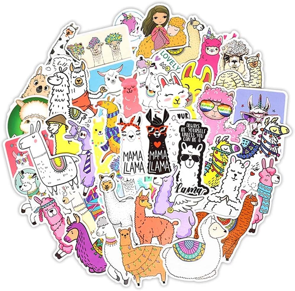 VibeCore Alpaca Stickers Circular Cluster featuring cute and funny alpaca designs. Perfect for personalizing laptops, phones, water bottles, and notebooks with quirky, animal-themed stickers.