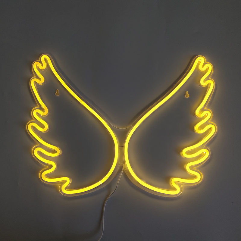 VibeCore Angel Wings Neon Light Warm White