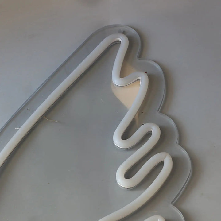 VibeCore Angel Wings Neon Light White Corner Unlit Close Up
