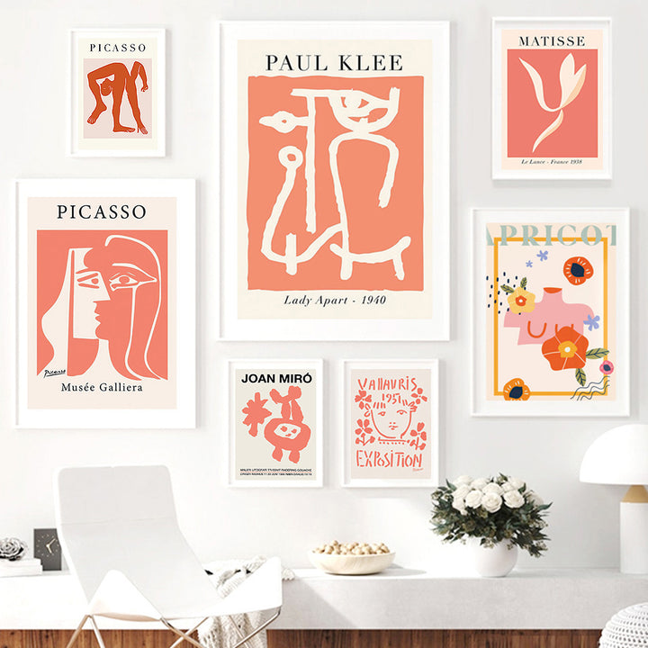 VibeCore Apricot Exhibit Canvas Prints On Wall