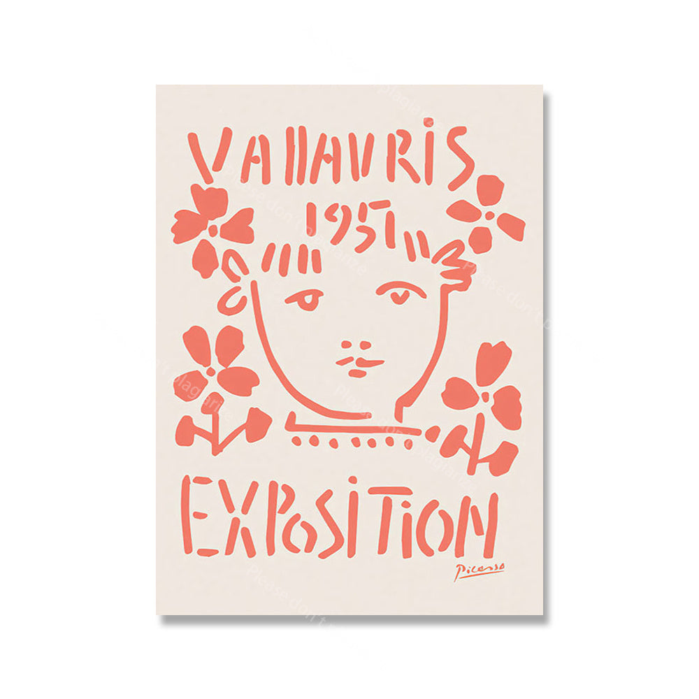 VibeCore Apricot Exhibit Canvas Prints Option D Vahvris 1951 Exposition Picasso
