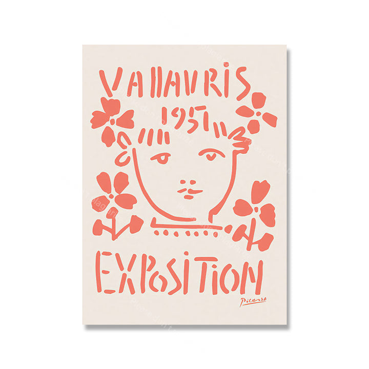 VibeCore Apricot Exhibit Canvas Prints Option D Vahvris 1951 Exposition Picasso