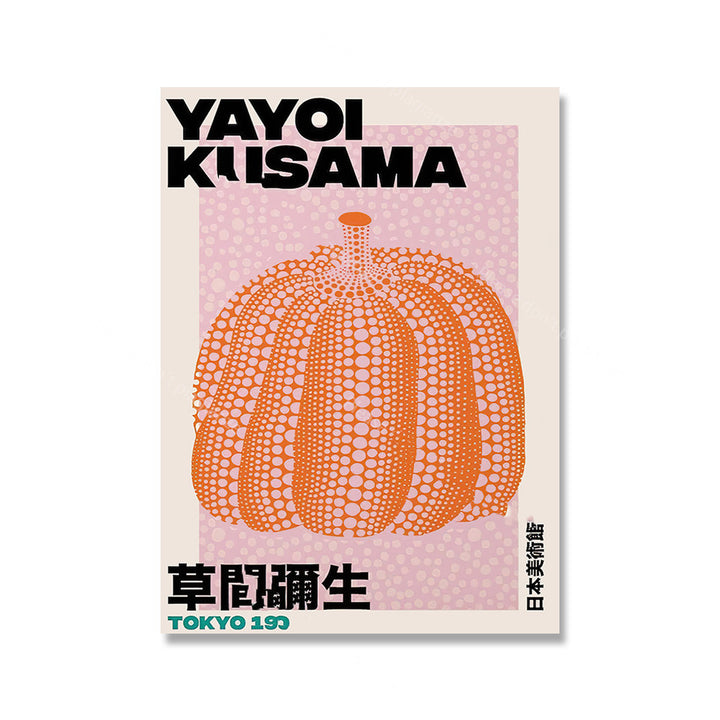 VibeCore Apricot Exhibit Canvas Prints Option F Yayoi Kusama Tokyo Pumpkin