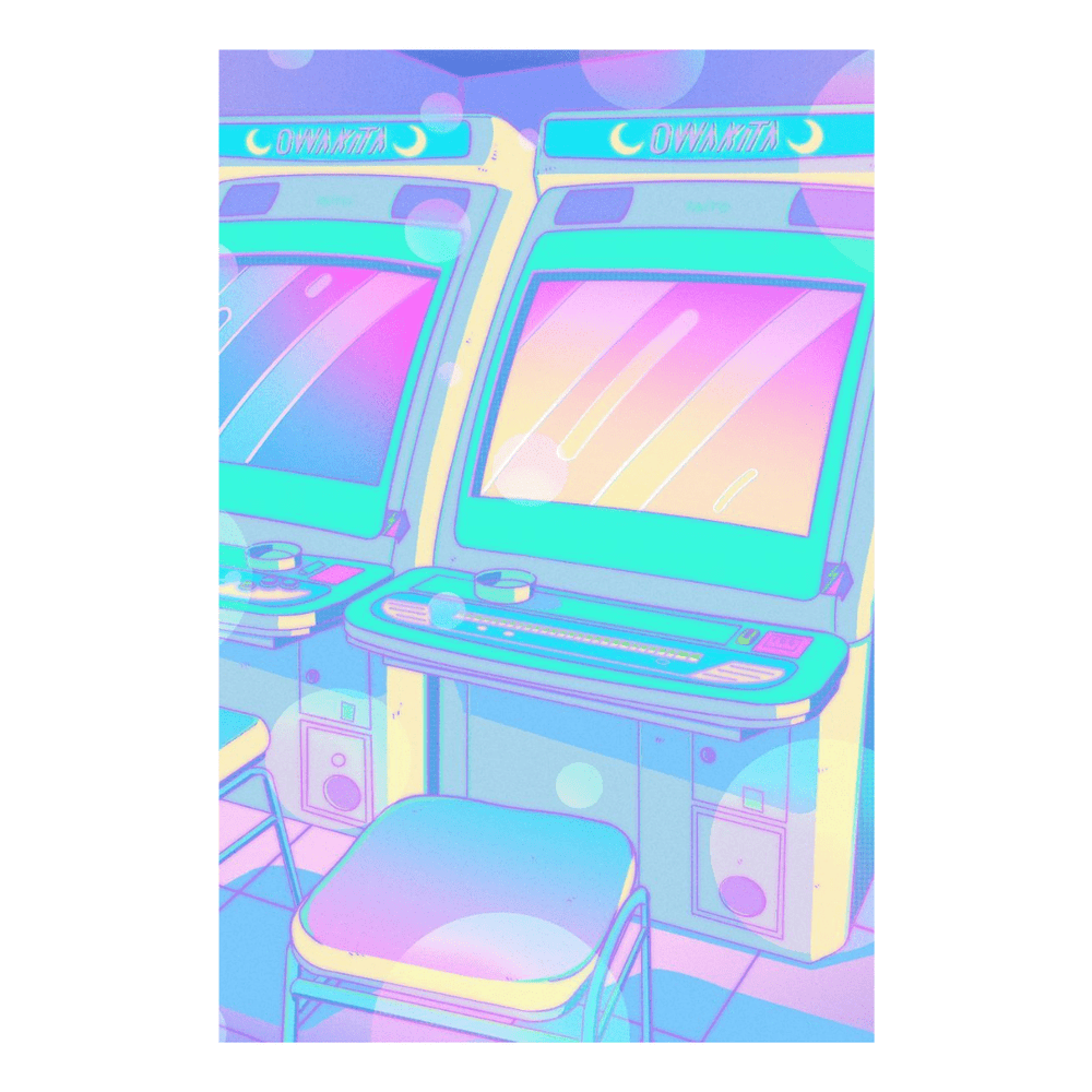 VibeCore Asian Vaporwave Canvas Prints Option A: Arcade.