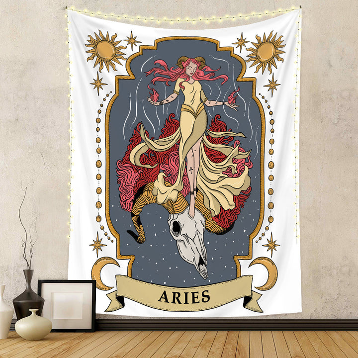 VibeCore Astrological Sign Tapestry Aries