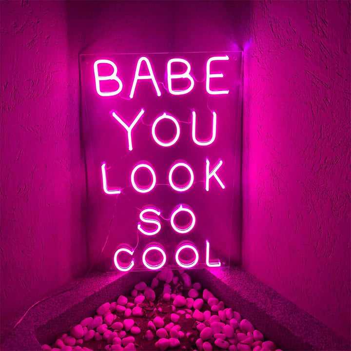 VibeCore Babe You Look So Cool Neon Light In Corner